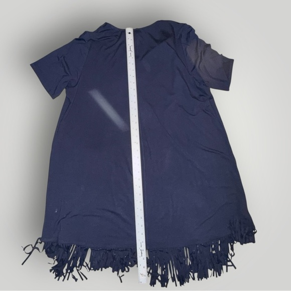 KAREN KANE V-Neck Fringe Dress - Navy Plus 1X - Picture 13 of 15
